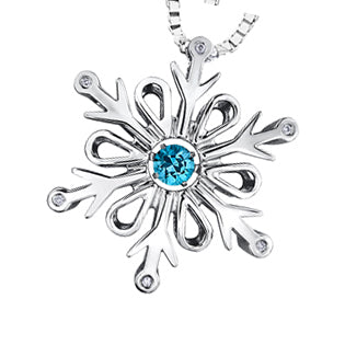 "BEA" Blue Topaz & Diamond Pendant