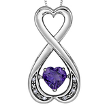 "Love Find" Amethyst Diamond Pulse Pendant