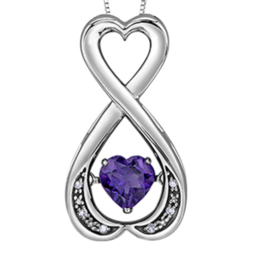"Love Find" Amethyst Diamond Pulse Pendant