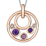 "PINK BUBBLES" PINK TOURMALINE DIAMOND PENDANT
