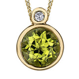 "PAULA" PERIDOT-DIAMOND PENDANT