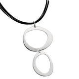 ELLE™ LEATHER CORD SILVER NECKLACE
