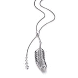 ELLE™  FEATHER CZ BOLO 28" NECKLACE