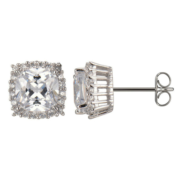Diamondlite CZ Cushion Halo Studs