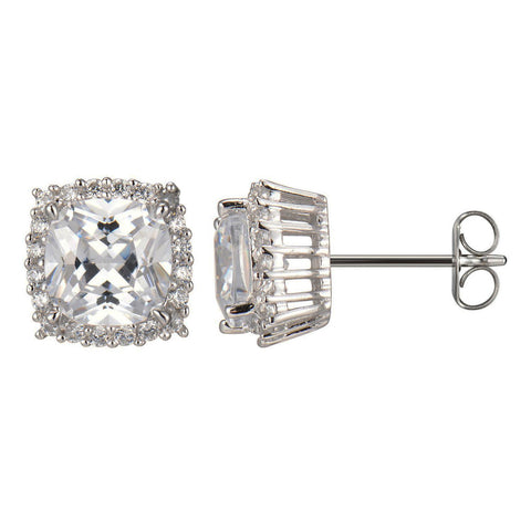Diamondlite CZ Cushion Halo Studs