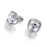 "1/2 Moon" Sterling C.Z Studs