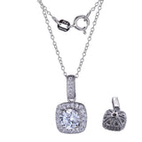 Diamondlite CZ Cushion Halo Pendant