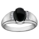 "JAMIE" MEN'S ONYX & DIAMOND RING