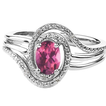 "PINKY" PINK TOPAZ & DIAMOND RING