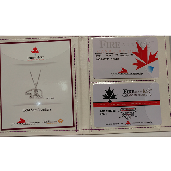 Canadian Diamond Polar Bear Pendant