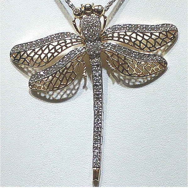 "Fly"Gold Dragonfly Pendant