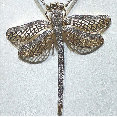 "Fly"Gold Dragonfly Pendant
