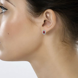 GARNET & DIAMOND EARRINGS