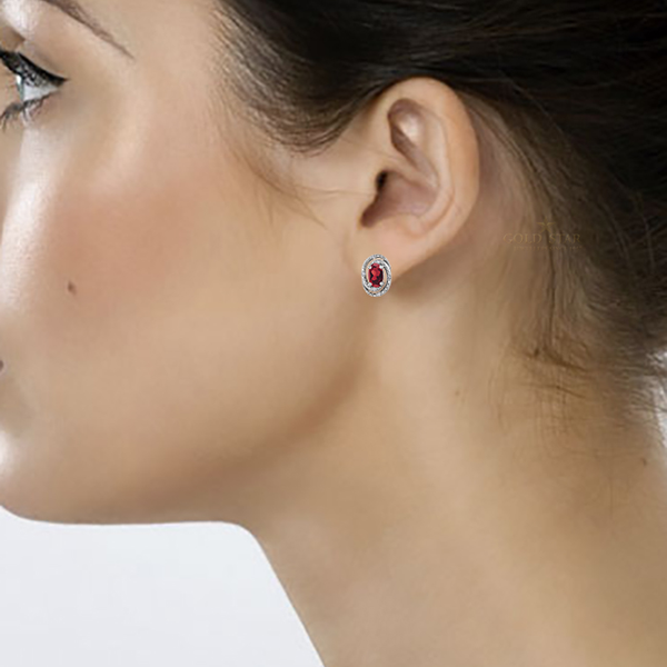 GARNET & DIAMOND EARRINGS