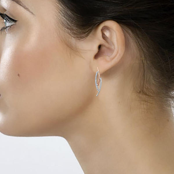 "ROSALEA" ROSE/WHITE GOLD EARRINGS