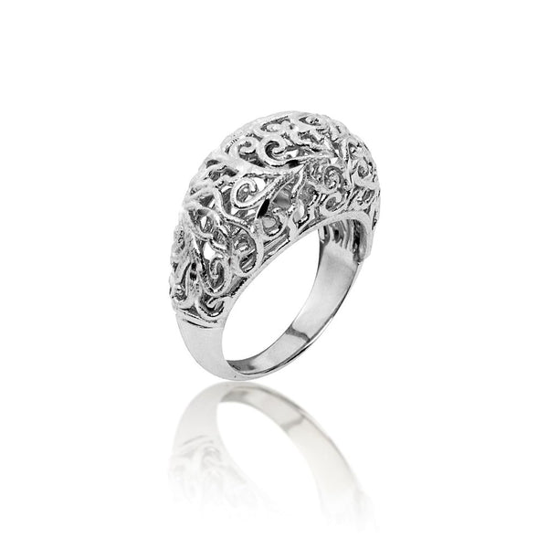 DIAMOND CUT FILIGREE DOME RING