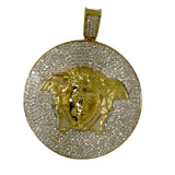 LARGE "MEDUSA" GOLD C.Z PENDANT