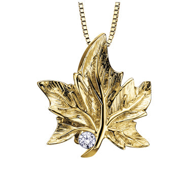MAPLE LEAF DIAMOND PENDANT