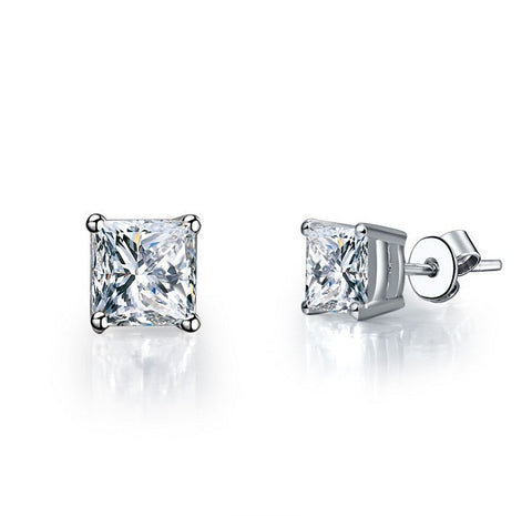 PRINCESS CUT C.Z STUDS